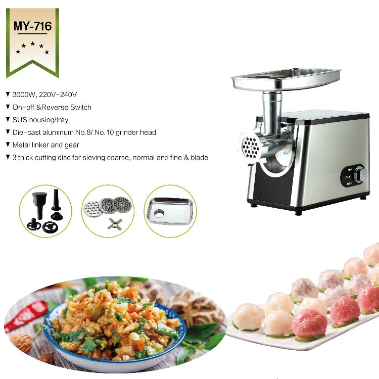 Heavy Duty Food Processing Machine Stainless Steel Grinding Plates Sausage Stuffer Kits Electric Meat Grinder Mincer