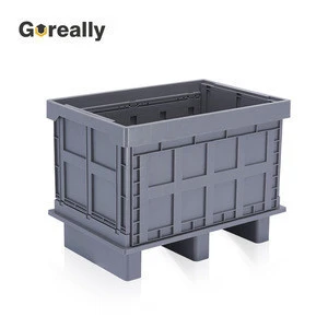 Heavy duty metal processing turnover foldable oem custom plastic collapsible crate box