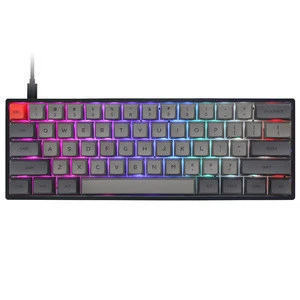 Hi-end PBT colors keycap water proof  61 keys  programmable  RGB backlight  60% mechanical gaming keyboard