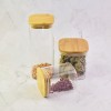 High Borosilicate Square Shape Kitchen Use Storage Glass Jars Smell Proof with Bamboo Lid