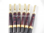High End luxury marble lacquered metal roller pen with gold parts for business gift