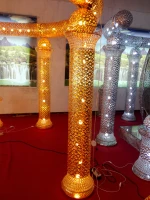 high gold wedding pedestal roman columns