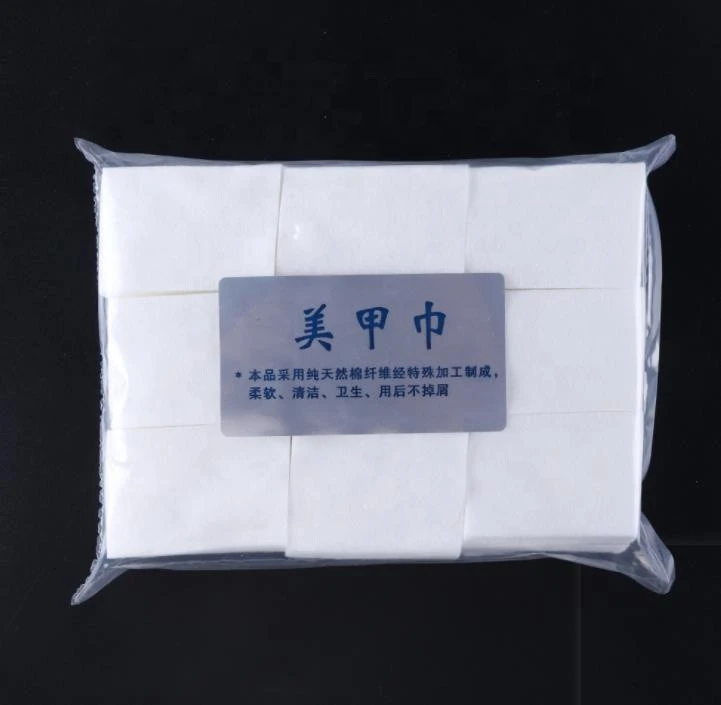 High quality 900pcs/bag 100% cotton and sterile pure natural material nail polish remover wipes lint free nail wipes