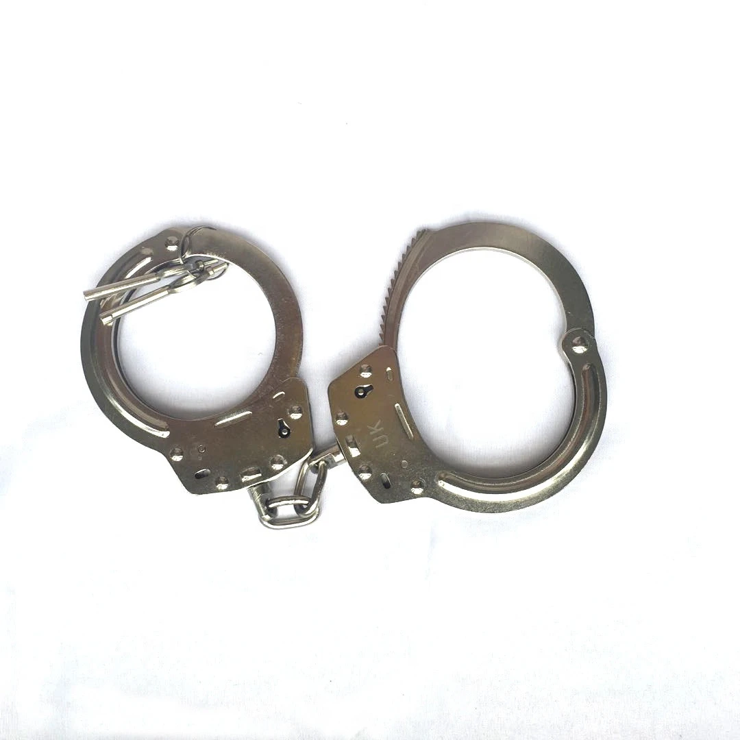 High Quality Carbon Steel Police Handcuffs Folding Metal Handcuffs