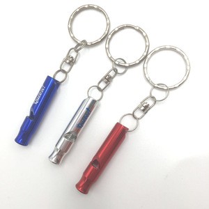 High quality custom carrival keychain pocket red aluminum whistle