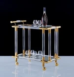 High quality customized beautiful clear acrylic bar trolley