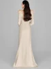 High Quality New Fine Workmanship Solid Flower Beading Lady Party Wear Shawl Collar Long Sleeve Single-breasted Woman Maxi Dress