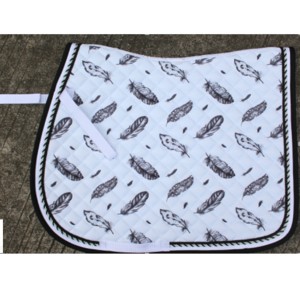 High quality Printed feathers equestrian saddle pad