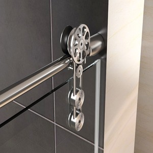 High Quality Simple Style Bathroom Frameless Sliding Barn Glass Shower Door