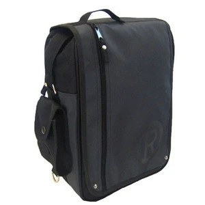 High quality stylish black faux leather promotional hand bag and messenger bag