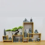 Home indoor decorative wood display stand promotion foldable display stand