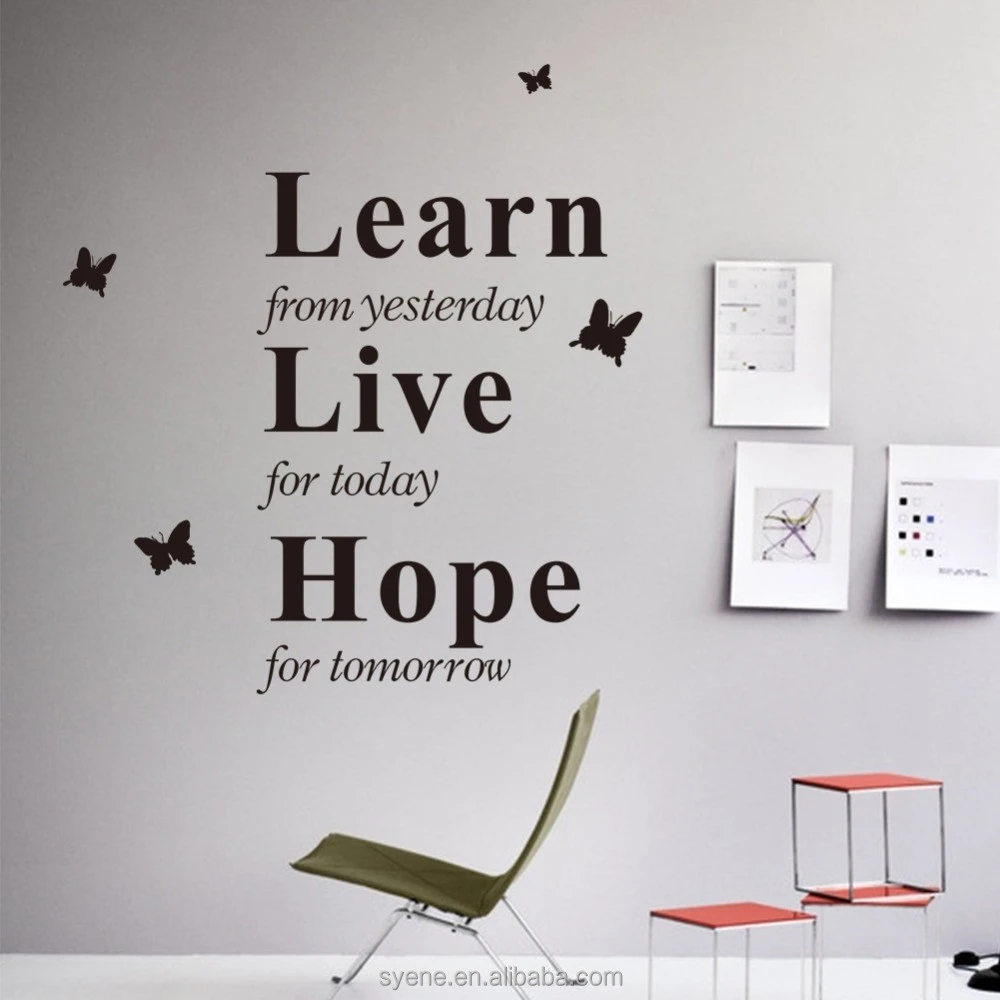 home interior wallpaper 3d wall stickers home decor art vinyl anime sticker vinyl decal quotes learn live hope words mural