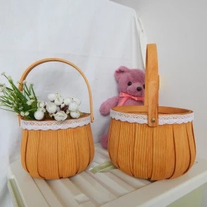 Home Use Woven Wood Chip Decorate Storage Baskets Hanging Baskets