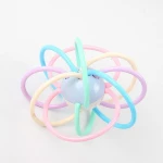 Hot sale baby sensory training toys baby rattle silicone teether chew toy