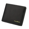 Hot sale black foldable purse best brand man leather wallet