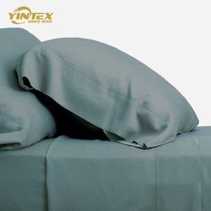 Hot sale cheap wholesale wrinkle resistant breathable custom size luxury bamboo bed sheet set classic bed sheet