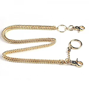 Hot sale decorative metal belt waist chain gold color punk trousers chain DIY wallet chain for men gift