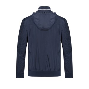 hot sale polyester high quality men zipper hooded jacket