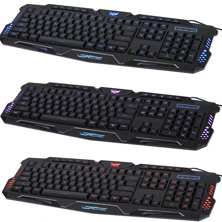 Hot sale RGB 3 colors backlit 114 keys Waterproof USB Wired Mechanical Gaming Keyboard