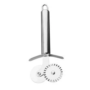 Hot sale stainless steel bakeware pizza tools double wheel pizza cutter