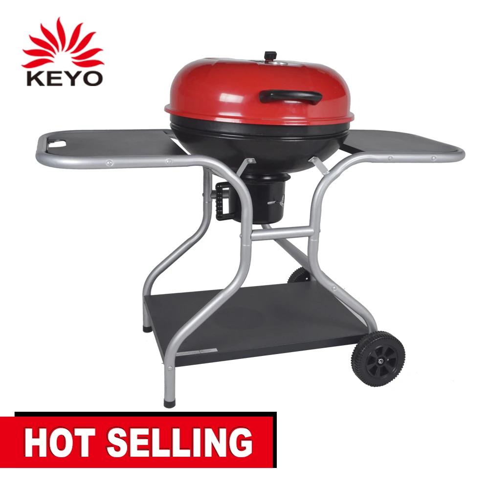 Hot sales charcoal trolly cart with wheels carbon steel smokeless bbq grill garden aluminum car grill