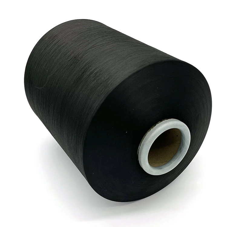 Hot sell price dope dyed black custom colors 75D36F DTY textured polyester twist yarn for woven label