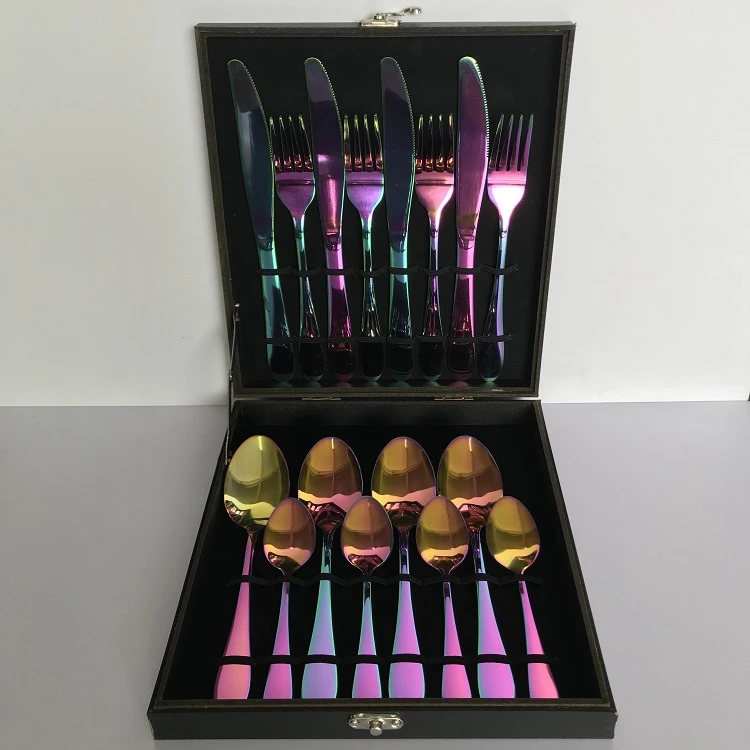 Hot Selling Travel Environmental Cutlery Set 16pcs Stainless Steel Cutlery Set