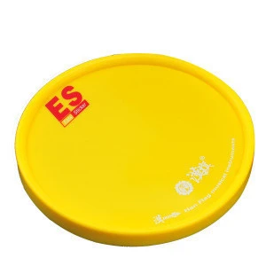 HUN ES6 Silicone Rubber Yellow Round 6 inch Sticky Drum practice Pad with rim