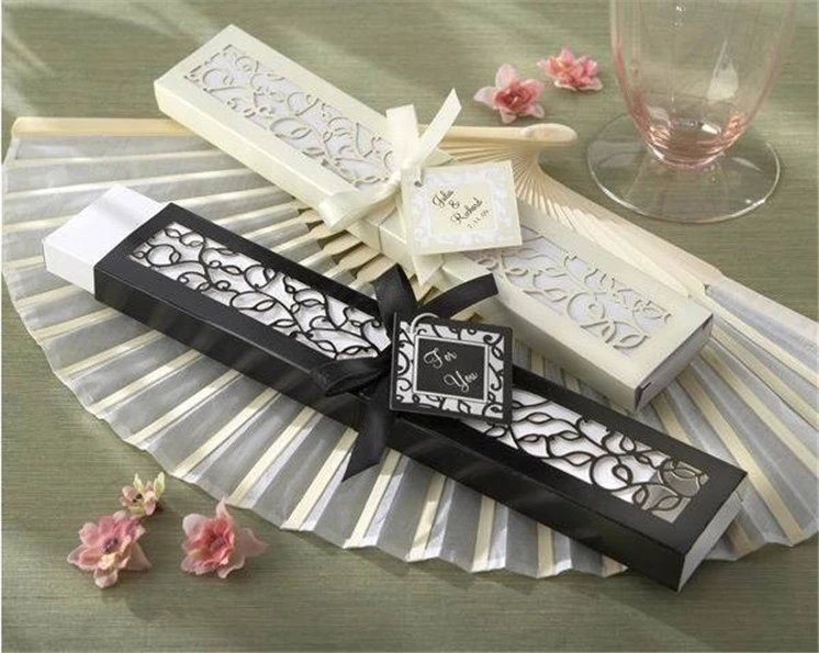 [I AM YOUR FANS] Sufficient stock! hot Selling Wedding Gifts wedding box BAMBOO SILK WEDDING HAND FAN