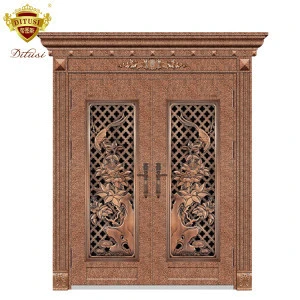 Imitate copper wrought iron entry door HL-9119
