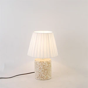 Incandescent Bulbs Bed Side Table Lamp Modern Hotel Decoration Table Light With White Terrazzo Base