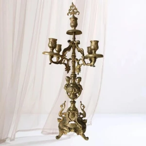 Incredible Set Of 2 Vintage Royal Exterior Premium Quality Candelabra Wedding Church Tabletop Stand Decoration Supplies