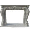 Indoor Decoration Insert cultured white marble fireplace surround