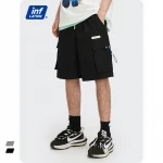 INF Loose Cargo Shorts Men Summer Elastic Waist Basketball Boys Comfy Pockets Lounge Mens Shorts