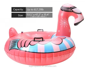 Inflatable PVC flamingo rider/inflatable flamingo snow tube
