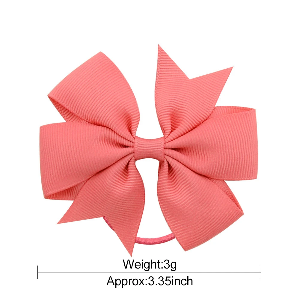 ins 20-color Ribbon children&#x27;s bow hair ring girl&#x27;s head rope hair accessories elastic hair bands