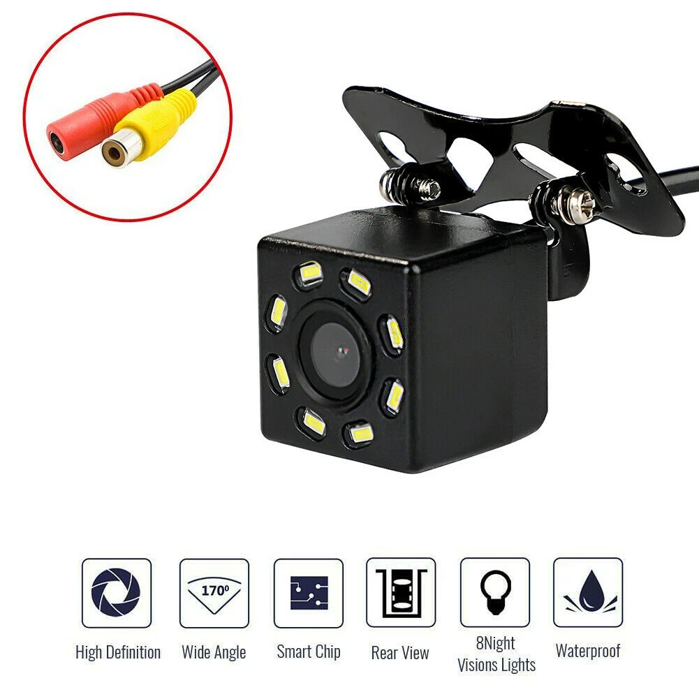 iPoster RCA Connector Easy Install Night Vision 8 LED Car Reverse Camera