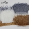 ISEVIAN Clothing Decoration Wedding Accessories Ostrich Feather Trim Fringe  with Ribbon