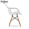 Italian Design Clear Plastic Restaurant Chair With Wooden Legs