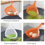 Japanese slotted spoon kitchen large scooped noodles slotted spoon large sieve household long handle round drain