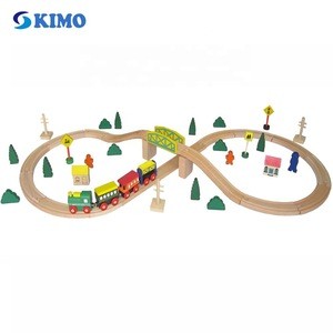 JM-A123 123pcs EN71 certificate children wooden train track toy