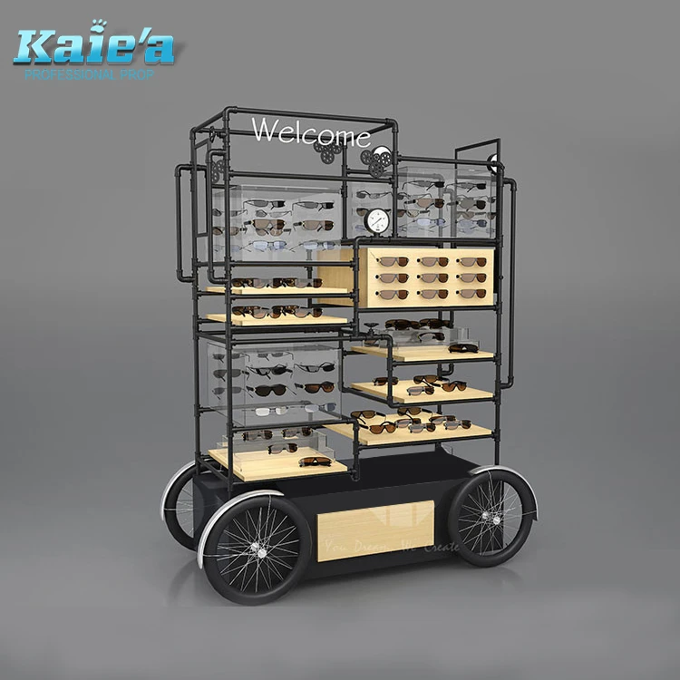 Kaie&#x27;a Special Optical Show Car Design Sunglasses Display Eyewear Showcase Display Stand with Wheels