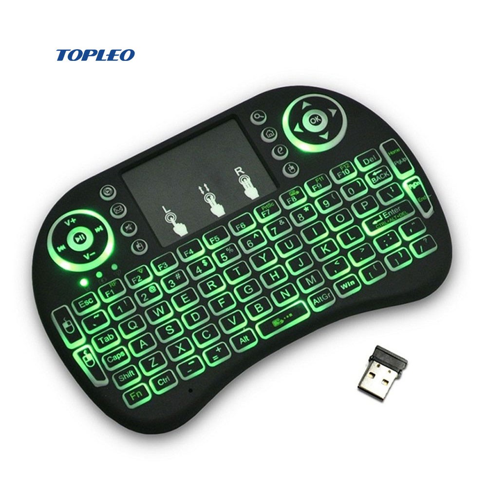 keyboard Rii mini i8+Green WITH BACK-LIT touchpad mouse for smart TV/Android BOX
