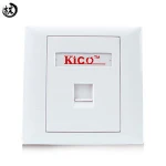 Kico Hot Sale cat6 cat5 cat7 RJ11 RJ45 1 Port Type 86*86 Networking Faceplate Outlet Socket Keystone Jack Plate Panel Factory