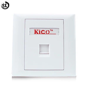 Kico Hot Sale cat6 cat5 cat7 RJ11 RJ45 1 Port Type 86*86 Networking Faceplate Outlet Socket Keystone Jack Plate Panel Factory
