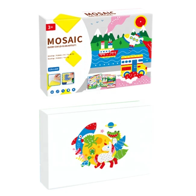 Kids mosaic stickers game toy early educational DIY toy funny game toys with color box