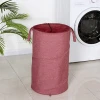 Large home usage organization folding clothing baby toy paper straw woven collapsible laundry basket