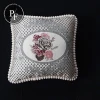Latest embroidery design decorative custom textile floral cushion cover