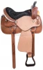 Leather Western Barrel Racing Horse Saddle Tack with Matching, Headstall, Breast Collar, Reins A-0067