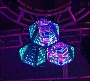 LED Infinite Honeycomb Light Disco Stage Panel Lighting 3D mirror Honeycomb background light